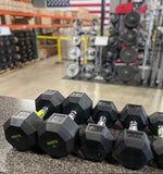 BLOWOUT Rubber Hex Dumbbells (Limited Sizes Available)