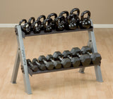 Body Solid REVERSIBLE (2-in-1) Dumbbell & Kettlebell Rack