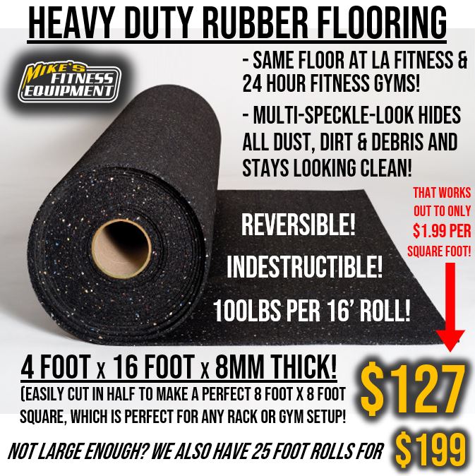 Heavy Duty Rubber Flooring Rolls / Gym Mats (IN STOCK)